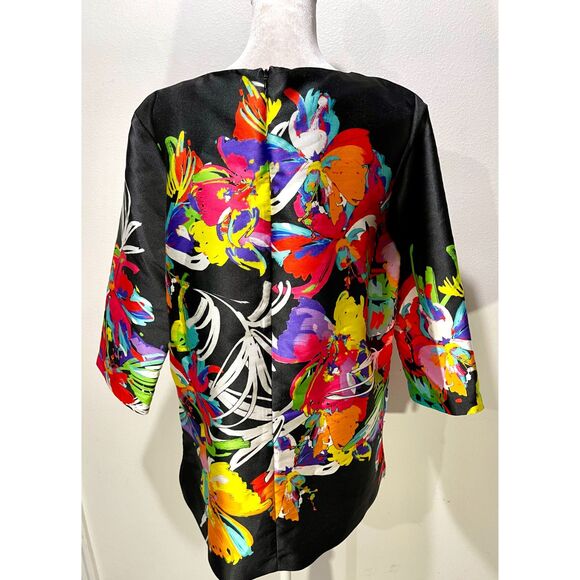 Caroline Rose tropical punch blouse arthy romantic frestive USA made women's S - Picture 3 of 5